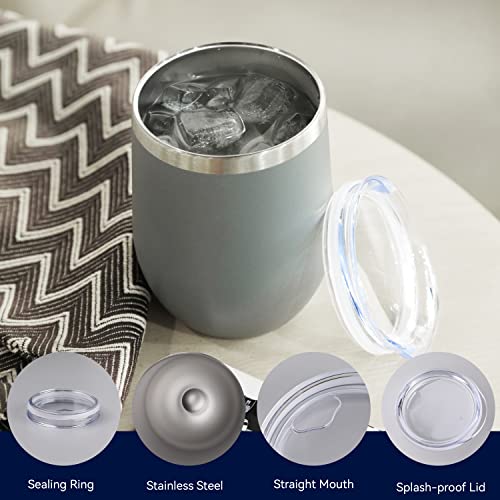 Stainless Steel Wine Tumbler Bulk with Lid (8 Count)
