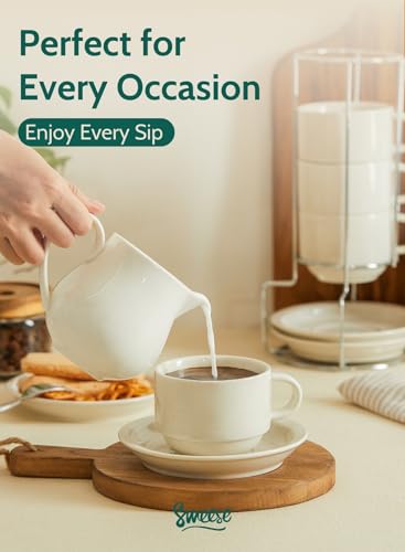 Porcelain Cappuccino Cups Set (8 Count)