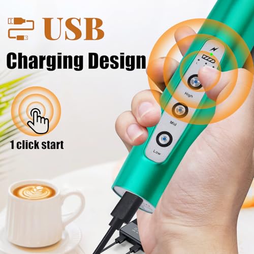 Turquoise Milk Frother Wand for Coffee