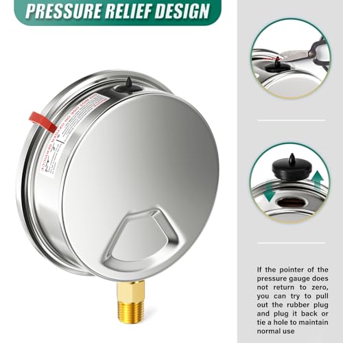 0 160PSI Stainless Steel Liquid Filled Pressure Gauge
