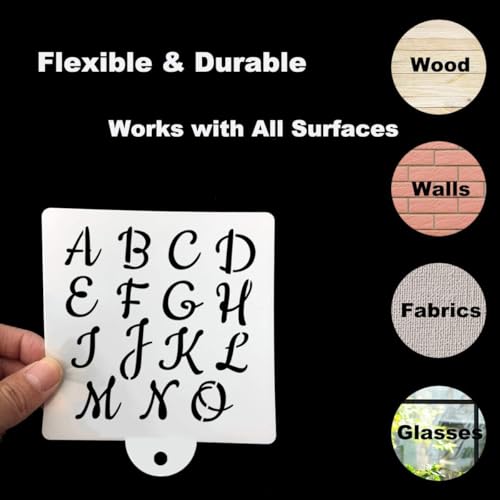 Alphabet Letter Stencils for Cookies Decorating (16 Count)
