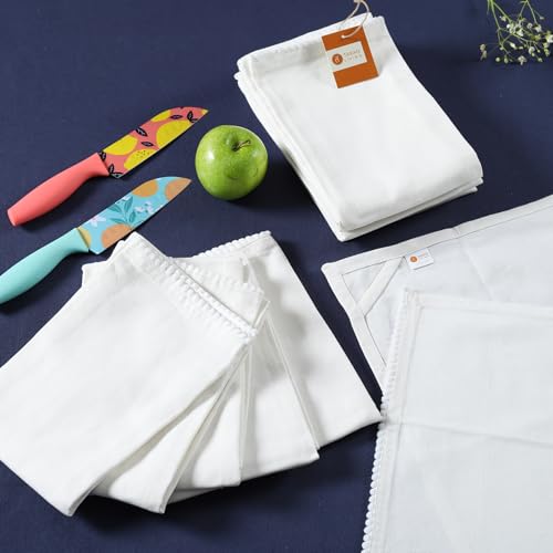 Kitchen Towels 100% Cotton Solid Kitchen Dish Cloths (6 Count)
