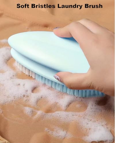 Cleaning Scrub Brushes Laundry Brush Soft Bristle Scrubbing Brush Clothes Brush Removes Stains from Fabrics Cleaning Brush Scrubber Brush for Fabric (2 Count)