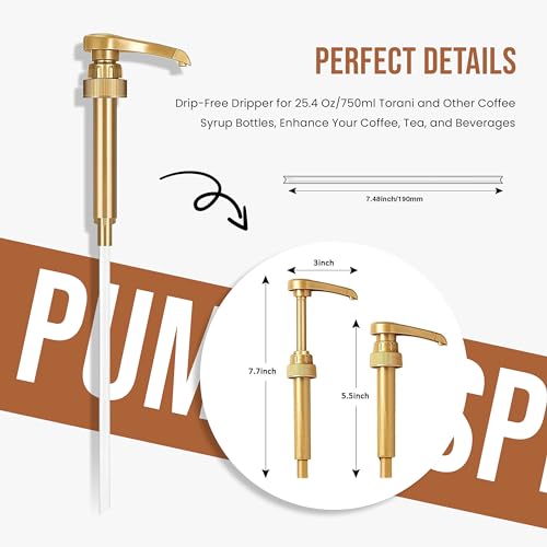 Jimoco® Syrup Pump Dispenser + Torani® Brown Sugar Cinnamon Syrup (25.4 Fl Oz)