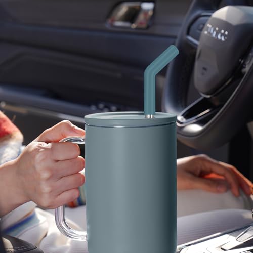 6PCS Stainless Steel Straws with Silicone Tip Fit for Stanley Cup (6 Count)