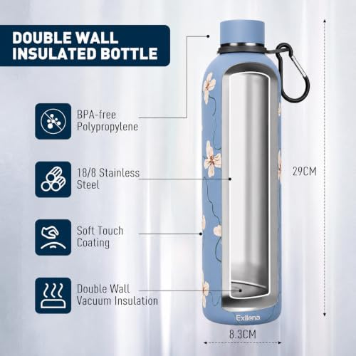 32oz Metal Water Bottle for Travel with Clip