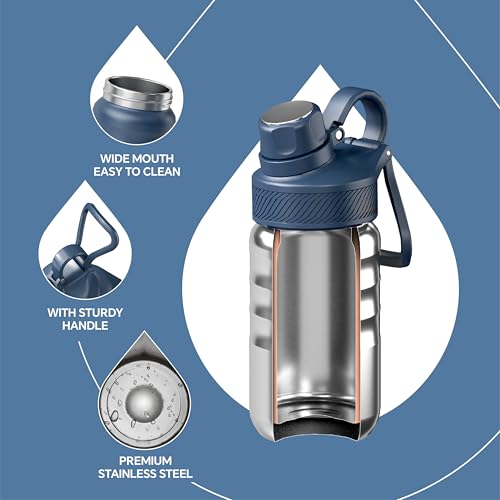 12oz Insulated Stainless Steel Water Bottle with 2 Leak