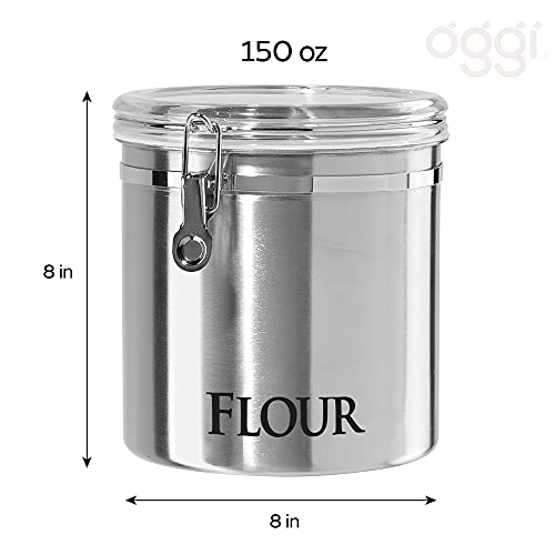 Jumbo 8" Stainless Steel Flour Clamp Canister