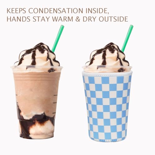 Reusable Insulated Neoprene Iced Coffee Cup Sleeve (3 Count)