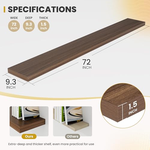 72 Inch Floating Shelves
