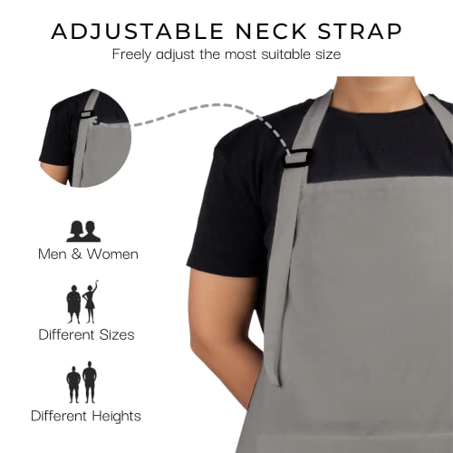 Pack of 2 Chef Apron for Women with pockets 35x27 Inches Vintage Farmhouse Bib Aprons for Men (2 Count)