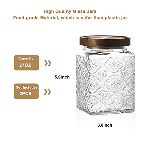 Vintage Glass Airtight Storage Jar Set of 2
