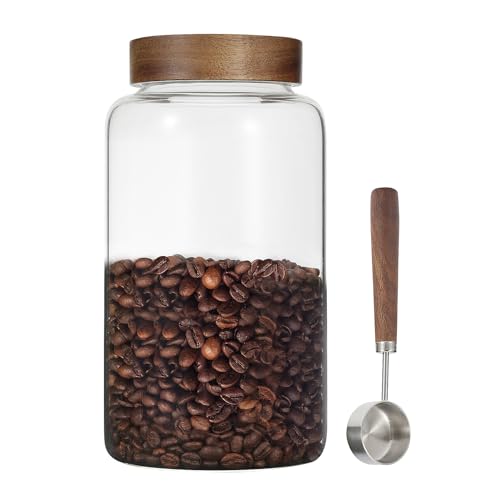 Large Glass Coffee Jars with Spoon