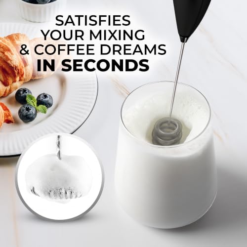Powerful Milk Frother Wand With Duracell Batteries