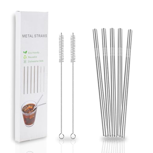 5 Pcs Stainless Steel Smoothie Straws (5 Count)