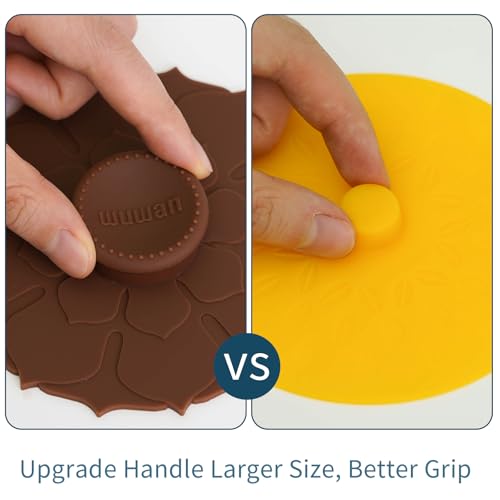 Silicone Cup Covers 4.1 Inch Reusable Silicone Mug and Cup Lids Suction Seal Lid Caps to Keep Drink Warm or Cold for Steeping Coffee Tea And Drink Cover