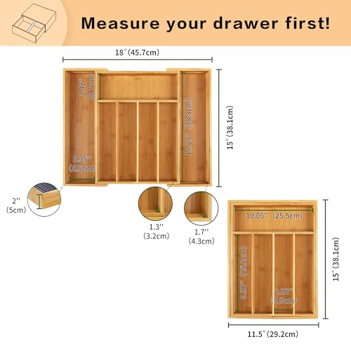 Bamboo Cutlery Silverware Tray