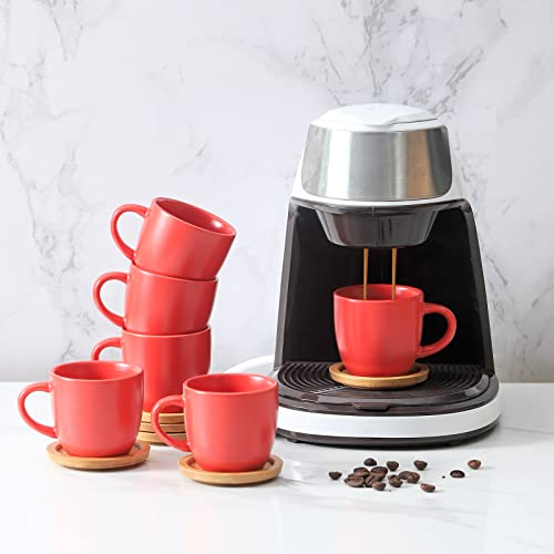 Espresso Cups and Saucers Set of 6 (6 Count)