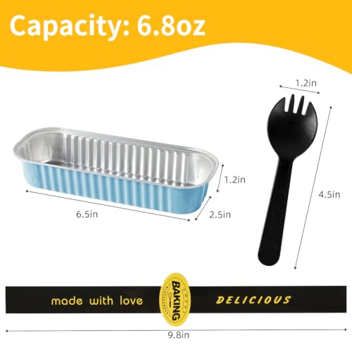 Mini Loaf Pans with Lids and Spoons Sealing Sticker (30 Count)
