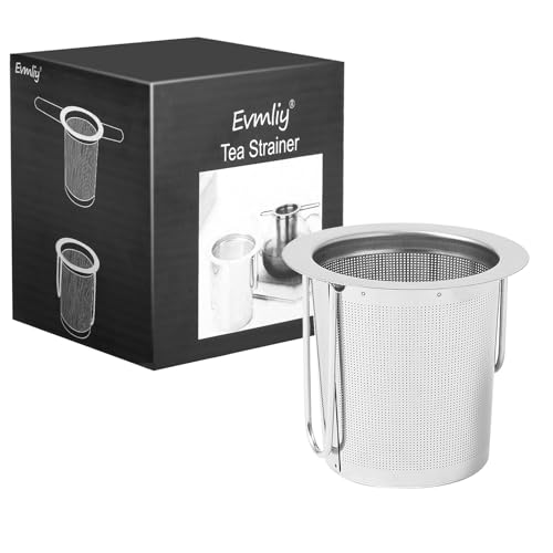 Tea Infuser Evmliy Stainless Steel Tea Strainer Sitting in Mugs
