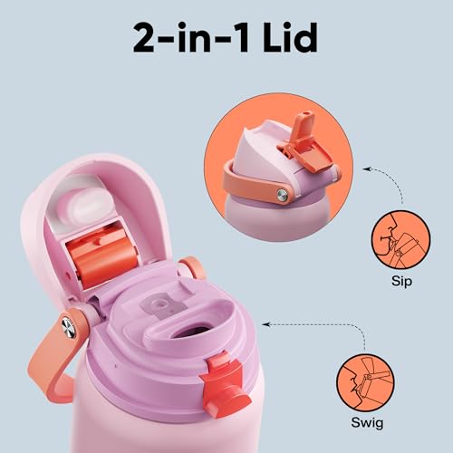 Insulated Water Bottle with Straw