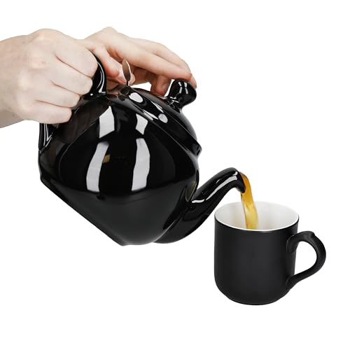 Farmhouse 4 Cup Ceramic Teapot with Removable Infuser and Lid