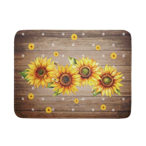 Summer Sunflower Bee Dish Drying Mat for Kitchen Counter