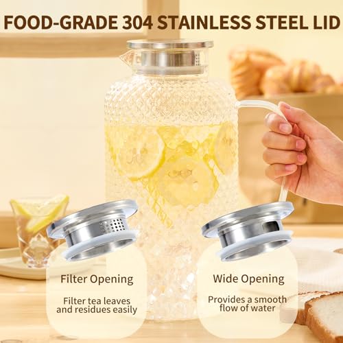 Glass Pitcher with Lid and Spout