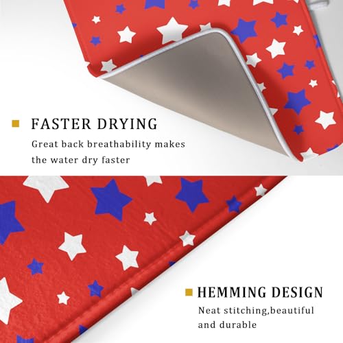 Fourth of July Independence Memorial Dish Drying Mat for Kitchen Counter