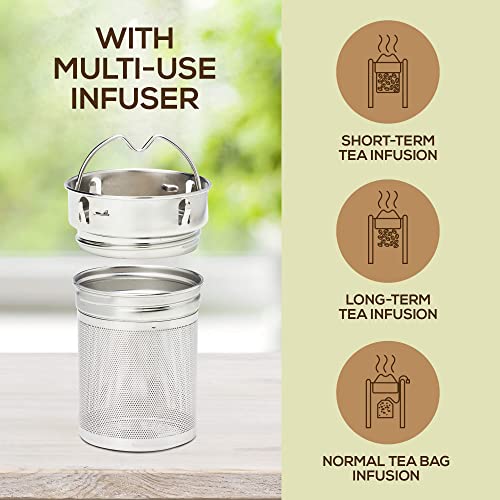 Premium Bamboo Tea Tumbler with Infuser for Loose Leaf Tea