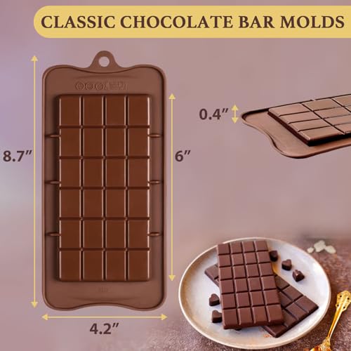 Chocolate Bar Molds Silicone Classic 4 Pack (4 Count)