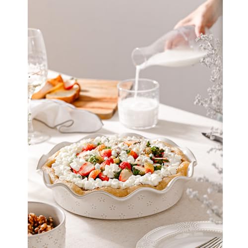 Ceramic Deep Pie Pan for Baking