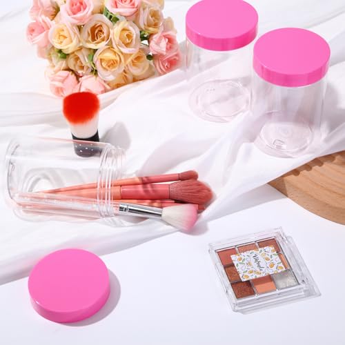 4 Pcs Plastic Jars Wide Mouth with Lids (4 Count)