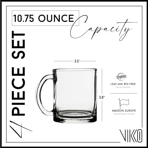 Glass Coffee Mugs (4 Count)