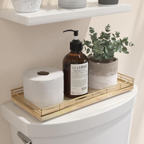 Oak Bathroom Toilet Tank Tray