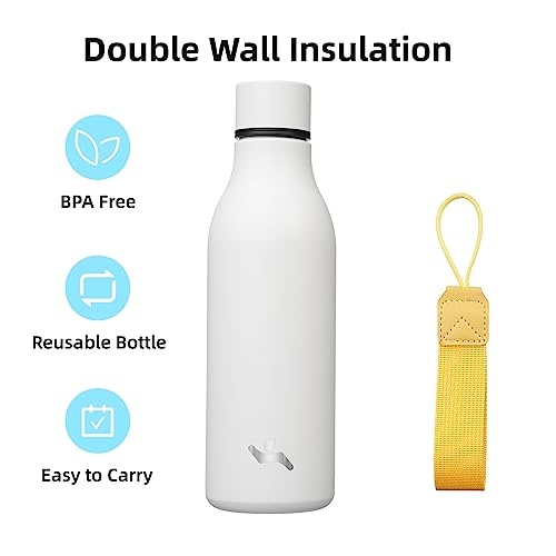 18 oz Insulated Stainless Steel Metal Water Bottle with Strap
