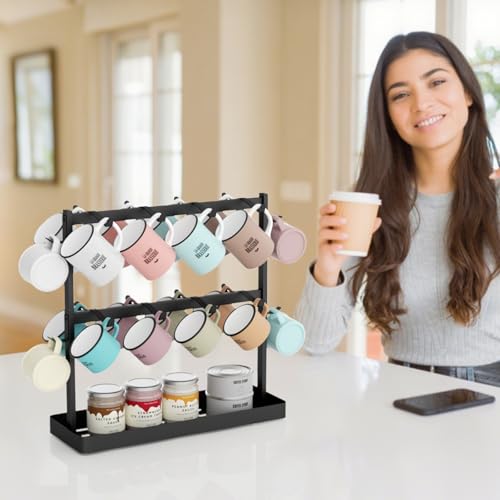 Coffee Mug Holder for Countertop 20 Hooks Mug Tree Rack Cups Hanger Stand