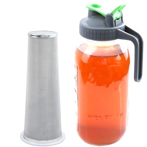 Cold Brew Mason Jar Iced Coffee Tea Maker 64 Oz Wide Mouth Glass Pitcher Half Gallon With 304 Stainless Steel Filter Food Grade Airtight & Leak