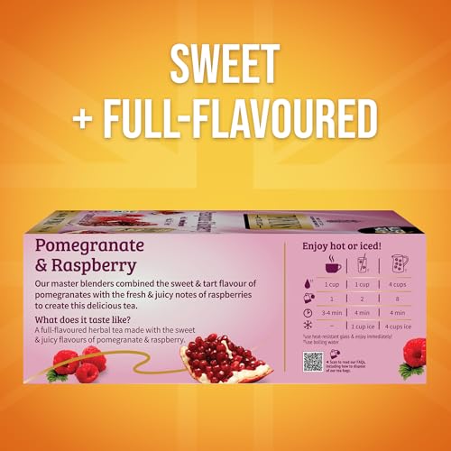 Pomegranate & Raspberry Herbal Tea Individually Wrapped Bags (100 Count)