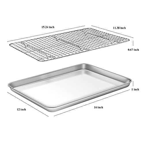 Baking Sheet with Cooling Rack Set [2 Sheets + 2 Racks]
