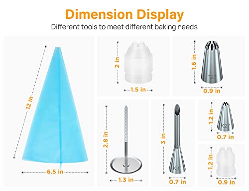 54 Piping Bags and Tips Set Frosting Piping Kit for Beginners & Pros