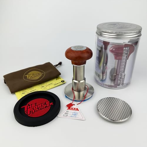 58.50mm Waffle Set Reddish Brown Wooden Jellyfish Handle Coffee Tamper