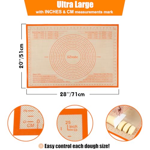Silicone Pastry Mat 28X20 inch Baking Mat for Rolling Dough