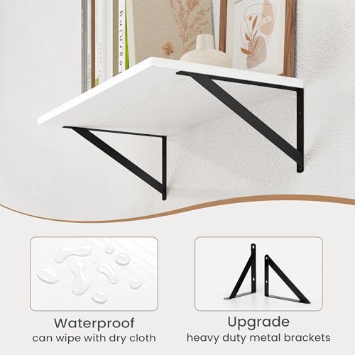 White Deep Floating Shelves for Wall (2 Count)