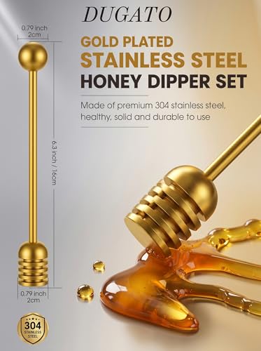 Honey Dipper 6.3 in Stainless Steel Server Stick (2 Count)