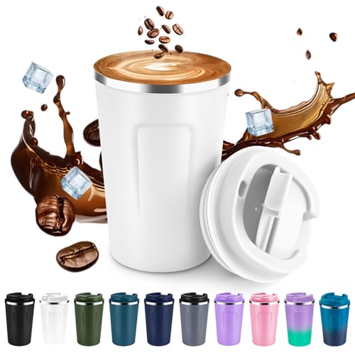 12 oz Double Wall Insulated Vacuum Travel Coffee Mug with Flip Lid