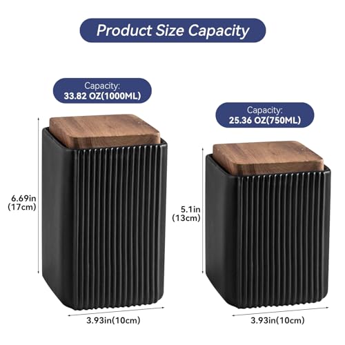 Ceramic Storage Jars Modern Airtight Coffee Canisters With Lid (25.3605 Fl Oz)