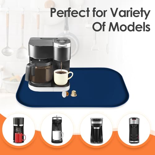 Silicone Coffee Maker Mat with Lip for Countertops