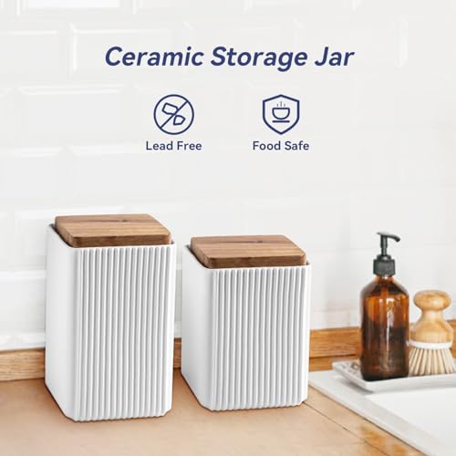 Ceramic Storage Jars Modern Airtight Coffee Canisters With Lid (25.3605 Fl Oz)
