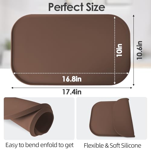 Silicone Coffee Maker Mat with Lip for Countertops